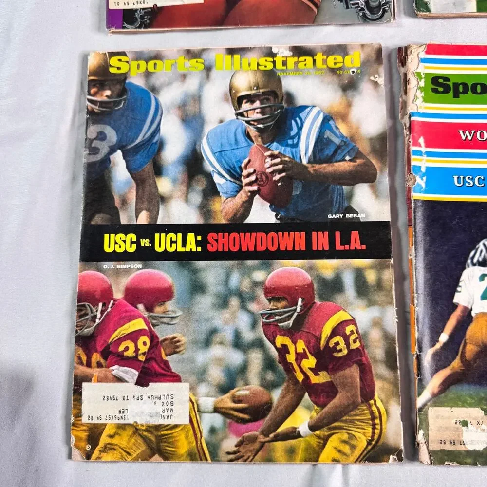 1968 Sports Illustrated Magazine Lot of 4 Joe Namath OJ Simpson Super Bowl USC